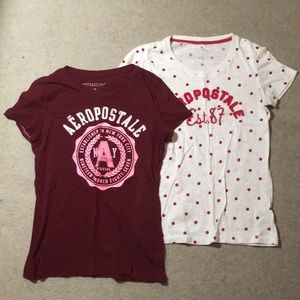 Aeropostale Red and White Short Sleeve Tee Bundle